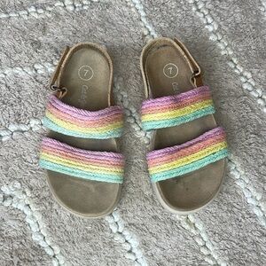 🟢 3/$15 Toddler Georgia Footbed Sandals - Cat & Jack Rainbow 7T